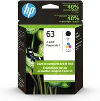 HP 63 Combo Ink Cartridges 63 Black Color NEW GENUINE Exp 2022-2023