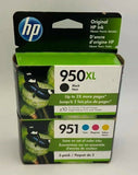 HP 950XL/951 Combo Pack Ink Cartridge, Black/Cyan/Magenta/Yellow 4pack 2022+