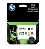 HP 952XL Black & 952 Color Ink Combo Pack of 4 Exp 2022+