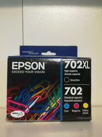 4-PACK Epson GENUINE 702XL Black & 702 Color Ink 2022-2023