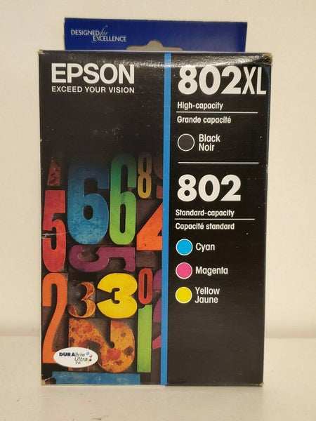 Epson T802XL-BCS 4-Pack Ink Cartridges Cyan/Magenta/Yellow/Black Exp 2022-2023