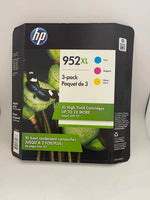 HP 952XL High-Yield Cyan/Magenta/Yellow/Jaune Ink Cartridges NEW Exp 2022+