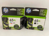 HP 65XL BLACK & 65XL TRI-COLOR GENUINE INK 2-PACK COMBO EXP 2022-2023