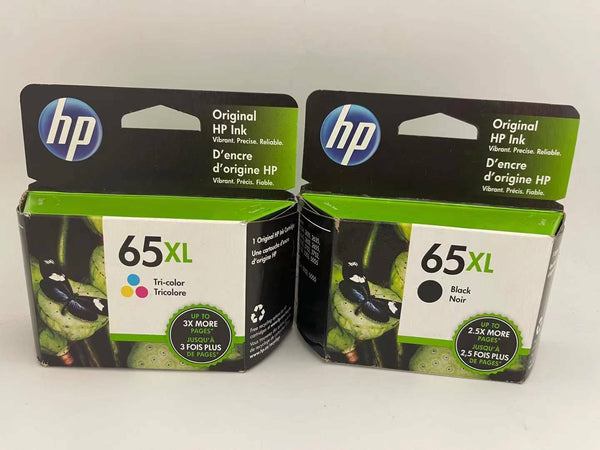 HP 65XL BLACK & 65XL TRI-COLOR GENUINE INK 2-PACK COMBO EXP 2022-2023