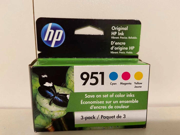 Genuine HP 951 Color Ink Cartridges C/M/Y Combo CR314FN OEM Exp 2022-2023