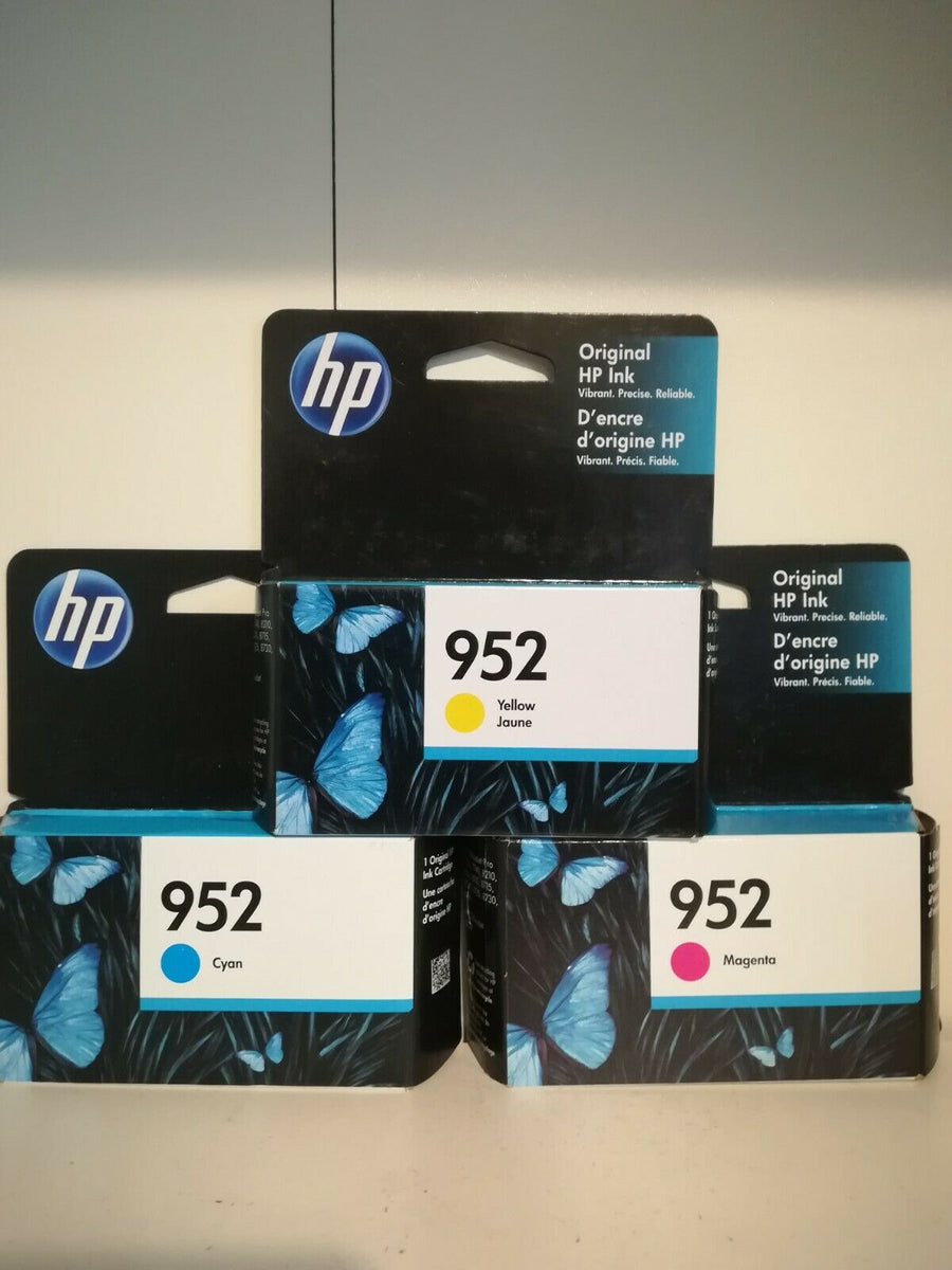 Genuine HP 952 Cyan, Magenta, Yellow Ink Cartridge 3-Pack (N9K27AN) - Expires 2026/2027